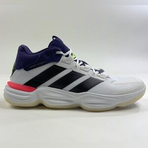 Adidas Court Stabil Indoor Volleyball Mens 10 White Purple Shoes Sneakers JH5163